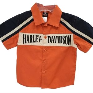 Boys Harley Davidson Button Down Short Sleeve Shirt size 4